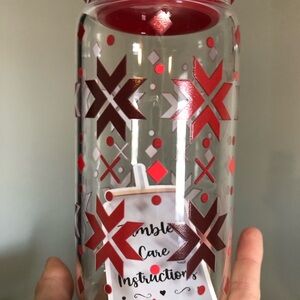 Red and Brown Patterned Tumbler